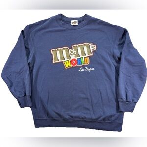Vintage M&Ms World Las Vegas Sweatshirt Adult Large Blue Y2K Candy Chocolate